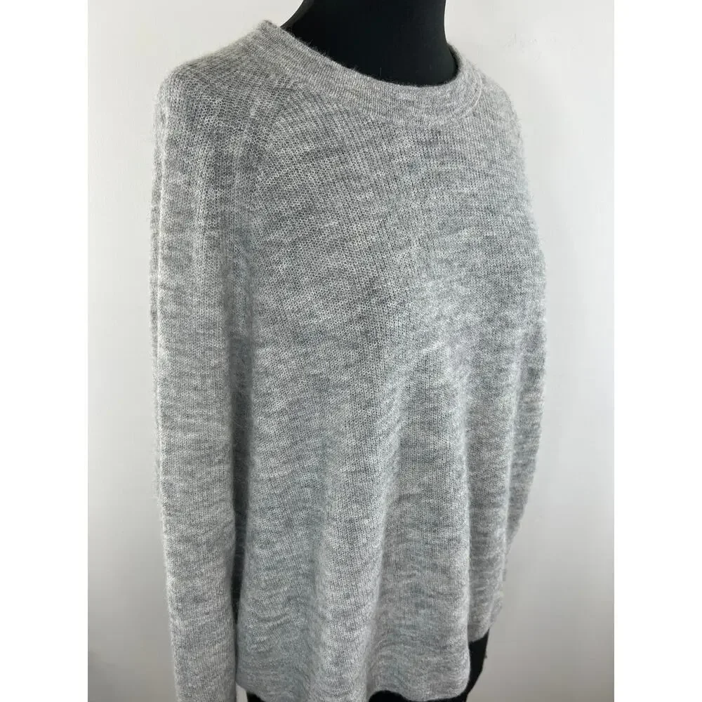 Madewell Gray Long Sleeve Crewneck Long Raglan Sleeve Pullover Sweater Size L
